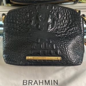 Brahmin mini duxbury croc embossed leather bag